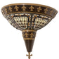 Meyda Lighting Fleur-de-lis 18" 2-Light Copper Vein & Gold Wall Sconce With Multi-Colored Shade Glass