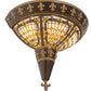 Meyda Lighting Fleur-de-lis 18" 2-Light Copper Vein & Gold Wall Sconce With Multi-Colored Shade Glass
