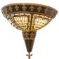 Meyda Lighting Fleur-de-lis 18" 2-Light Copper Vein & Gold Wall Sconce With Multi-Colored Shade Glass