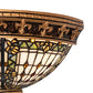 Meyda Lighting Fleur-de-lis 18" 2-Light Mahogany Bronze & Gold Highlight Wall Sconce With Multi-Colored Stained Shade Glass