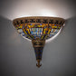 Meyda Lighting Fleur-de-lis 18" 2-Light Mahogany Bronze Wall Sconce With Multi-Colored Stained Shade Glass