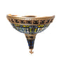 Meyda Lighting Fleur-de-lis 18" 2-Light Mahogany Bronze Wall Sconce With Multi-Colored Stained Shade Glass