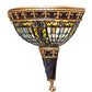 Meyda Lighting Fleur-de-lis 18" 2-Light Mahogany Bronze Wall Sconce With Multi-Colored Stained Shade Glass