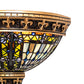 Meyda Lighting Fleur-de-lis 18" 2-Light Mahogany Bronze Wall Sconce With Multi-Colored Stained Shade Glass