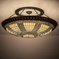 Meyda Lighting Fleur-de-lis 188440 45" 8-Light Copper Vein & Gold Flush Mount Light With Multi-Colored Shade Glass