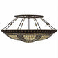 Meyda Lighting Fleur-de-lis 188440 45" 8-Light Copper Vein & Gold Flush Mount Light With Multi-Colored Shade Glass
