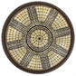Meyda Lighting Fleur-de-lis 188440 45" 8-Light Copper Vein & Gold Flush Mount Light With Multi-Colored Shade Glass
