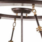 Meyda Lighting Fleur-de-lis 188440 45" 8-Light Copper Vein & Gold Flush Mount Light With Multi-Colored Shade Glass