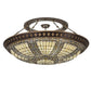 Meyda Lighting Fleur-de-lis 188440 45" 8-Light Copper Vein & Gold Flush Mount Light With Multi-Colored Shade Glass