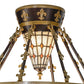 Meyda Lighting Fleur-de-lis 19" 6-Light Copper Vein & Gold Semi-flush Mount Ceiling Light With Multi-Colored Shade Glass