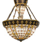 Meyda Lighting Fleur-de-lis 19" 6-Light Copper Vein & Gold Semi-flush Mount Ceiling Light With Multi-Colored Shade Glass