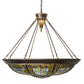 Meyda Lighting Fleur-de-lis 190679 45" 10-Light Copper Vein & Gold Inverted Pendant Light With Multi-Colored Shade Glass