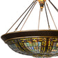 Meyda Lighting Fleur-de-lis 190679 45" 10-Light Copper Vein & Gold Inverted Pendant Light With Multi-Colored Shade Glass