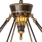 Meyda Lighting Fleur-de-lis 190679 45" 10-Light Copper Vein & Gold Inverted Pendant Light With Multi-Colored Shade Glass