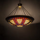 Meyda Lighting Fleur-de-lis 190767 45" 10-Light Copper Vein & Gold Inverted Pendant Light With Multi-Colored Shade Glass
