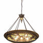 Meyda Lighting Fleur-de-lis 190767 45" 10-Light Copper Vein & Gold Inverted Pendant Light With Multi-Colored Shade Glass