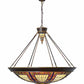 Meyda Lighting Fleur-de-lis 190767 45" 10-Light Copper Vein & Gold Inverted Pendant Light With Multi-Colored Shade Glass