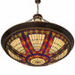 Meyda Lighting Fleur-de-lis 190767 45" 10-Light Copper Vein & Gold Inverted Pendant Light With Multi-Colored Shade Glass