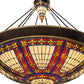 Meyda Lighting Fleur-de-lis 190767 45" 10-Light Copper Vein & Gold Inverted Pendant Light With Multi-Colored Shade Glass