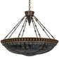 Meyda Lighting Fleur-de-lis 19807 45" 10-Light Copper Vein & Gold Inverted Pendant Light With Multi-Colored Shade Glass