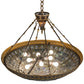 Meyda Lighting Fleur-de-lis 19807 45" 10-Light Copper Vein & Gold Inverted Pendant Light With Multi-Colored Shade Glass