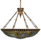 Meyda Lighting Fleur-de-lis 19807 45" 10-Light Copper Vein & Gold Inverted Pendant Light With Multi-Colored Shade Glass