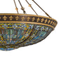 Meyda Lighting Fleur-de-lis 19807 45" 10-Light Copper Vein & Gold Inverted Pendant Light With Multi-Colored Shade Glass