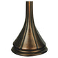 Meyda Lighting Fleur-de-lis 23" 2-Light Mahogany Bronze Table Lamp With Multi-Colored Stained Shade Glass