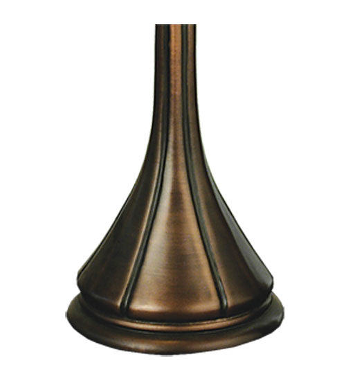 Meyda Lighting Fleur-de-lis 23" 2-Light Mahogany Bronze Table Lamp With Multi-Colored Stained Shade Glass