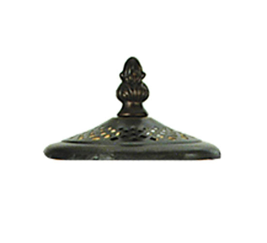 Meyda Lighting Fleur-de-lis 23" 2-Light Mahogany Bronze Table Lamp With Multi-Colored Stained Shade Glass