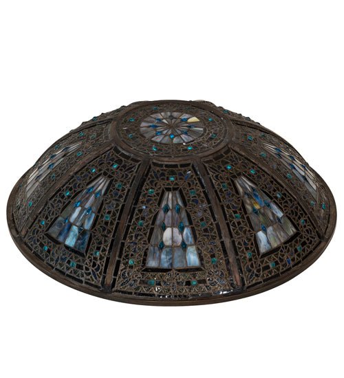 Meyda Lighting Fleur-de-lis 24" Multi-Colored Shade Glass