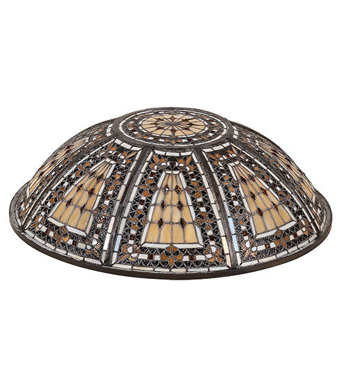 Meyda Lighting Fleur-de-lis 24" Multi-Colored Stained Shade Glass