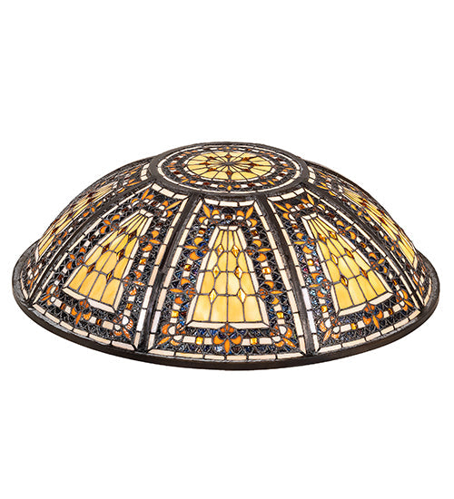 Meyda Lighting Fleur-de-lis 24" Multi-Colored Stained Shade Glass
