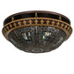 Meyda Lighting Fleur-de-lis 244486 28" 4-Light Copper Vein & Antique Gold Flush Mount Light With Multi-Colored Stained Shade Glass