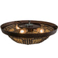 Meyda Lighting Fleur-de-lis 26" 4-Light Mahogany Bronze Flush Mount Light With Multi-Colored Shade Glass