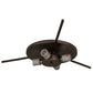 Meyda Lighting Fleur-de-lis 26" 4-Light Mahogany Bronze Flush Mount Light With Multi-Colored Shade Glass