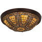 Meyda Lighting Fleur-de-lis 26" 4-Light Mahogany Bronze Flush Mount Light With Multi-Colored Shade Glass