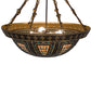 Meyda Lighting Fleur-de-lis 28" 4-Light Copper Vein Semi-flush Mount Light With Multi-Colored Shade Glass