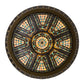 Meyda Lighting Fleur-de-lis 28" 4-Light Copper Vein Semi-flush Mount Light With Multi-Colored Shade Glass