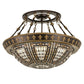 Meyda Lighting Fleur-de-lis 28" 4-Light Semi-flush Mount Ceiling Light With Multi-Colored Shade Glass
