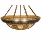 Meyda Lighting Fleur-de-lis 28" 4-Light Semi-flush Mount Ceiling Light With Multi-Colored Shade Glass