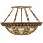 Meyda Lighting Fleur-de-lis 28" 4-Light Semi-flush Mount Ceiling Light With Multi-Colored Shade Glass