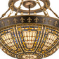 Meyda Lighting Fleur-de-lis 28" 4-Light Semi-flush Mount Ceiling Light With Multi-Colored Shade Glass