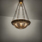 Meyda Lighting Fleur-de-lis 28" 6-Light Copper Vein & Gold Semi-flush Mount Light With Multi-Colored Shade Glass