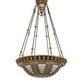 Meyda Lighting Fleur-de-lis 28" 6-Light Copper Vein & Gold Semi-flush Mount Light With Multi-Colored Shade Glass