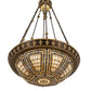 Meyda Lighting Fleur-de-lis 28" 6-Light Copper Vein & Gold Semi-flush Mount Light With Multi-Colored Shade Glass