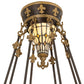 Meyda Lighting Fleur-de-lis 28" 6-Light Copper Vein & Gold Semi-flush Mount Light With Multi-Colored Shade Glass