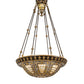 Meyda Lighting Fleur-de-lis 28" 6-Light Copper Vein & Gold Semi-flush Mount Light With Multi-Colored Shade Glass