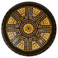 Meyda Lighting Fleur-de-lis 29" 6-Light Copper Vein & Gold Semi-flush Mount Ceiling Light With Multi-Colored Shade Glass