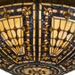 Meyda Lighting Fleur-de-lis 29" 6-Light Copper Vein & Gold Semi-flush Mount Ceiling Light With Multi-Colored Shade Glass